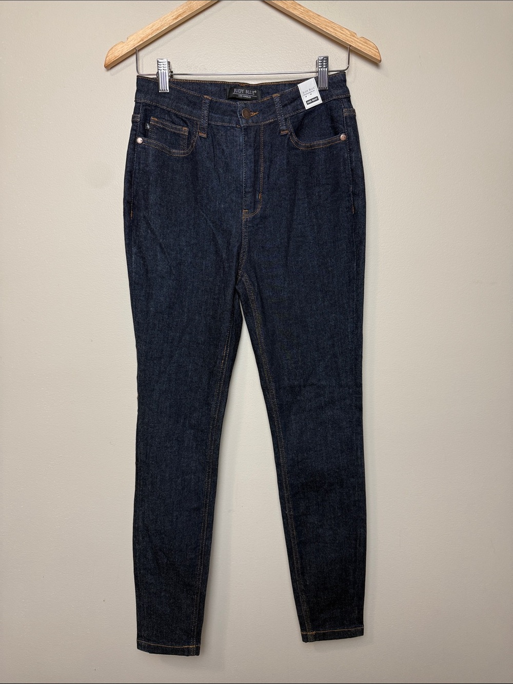 Judy Blue Dark Indigo High Waist Skinny Jeans with Contrast Stitching size 7/28
